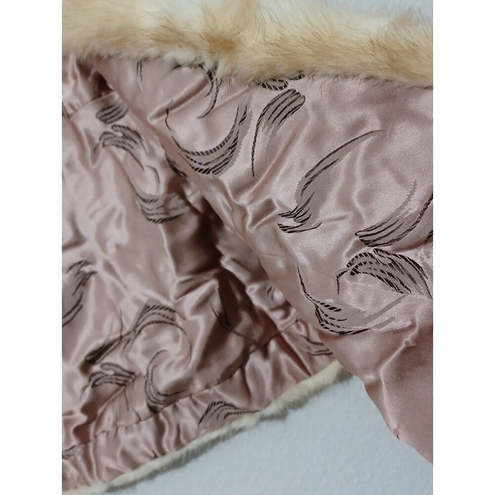 VINTAGE Blonde Mink Stole Scarf Fur Cape Shawl Fur 40's 50's Read ! - Picture 7 of 12